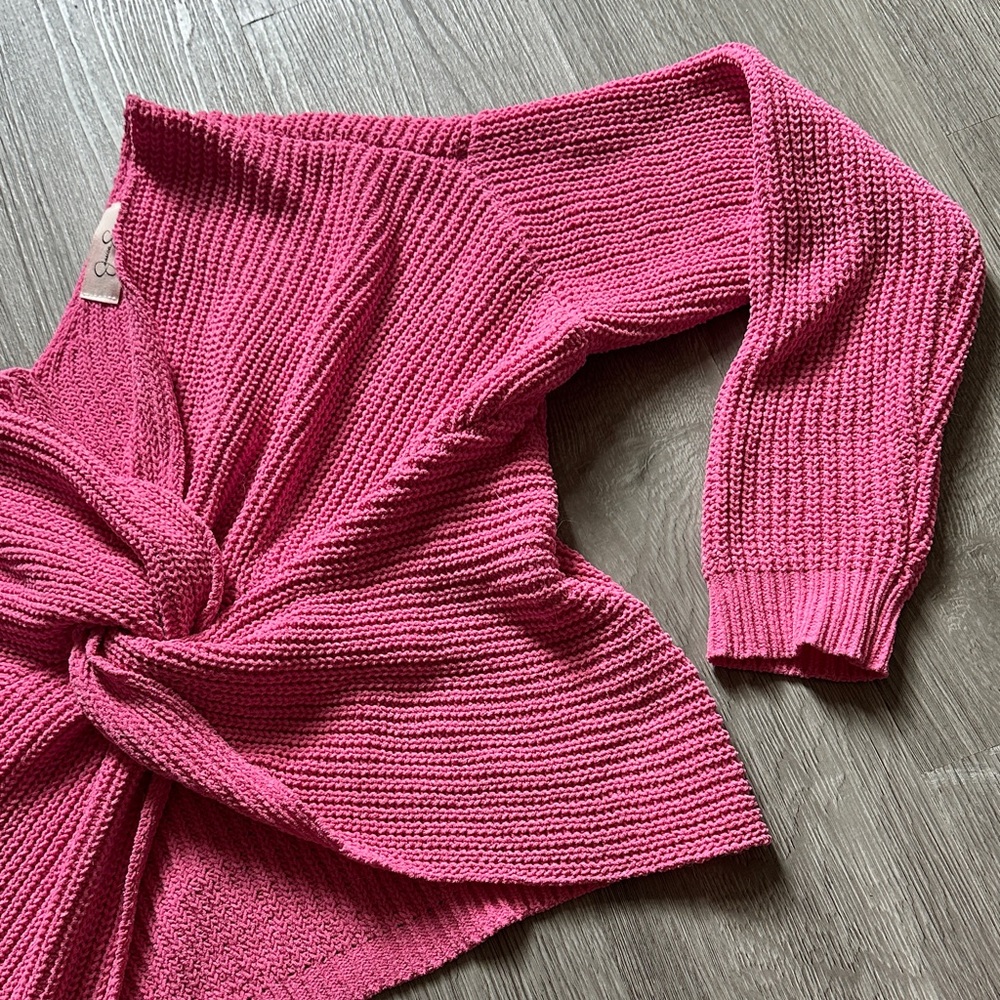 Jessica Simpson Fuchsia Off-the-Shoulder Sweater